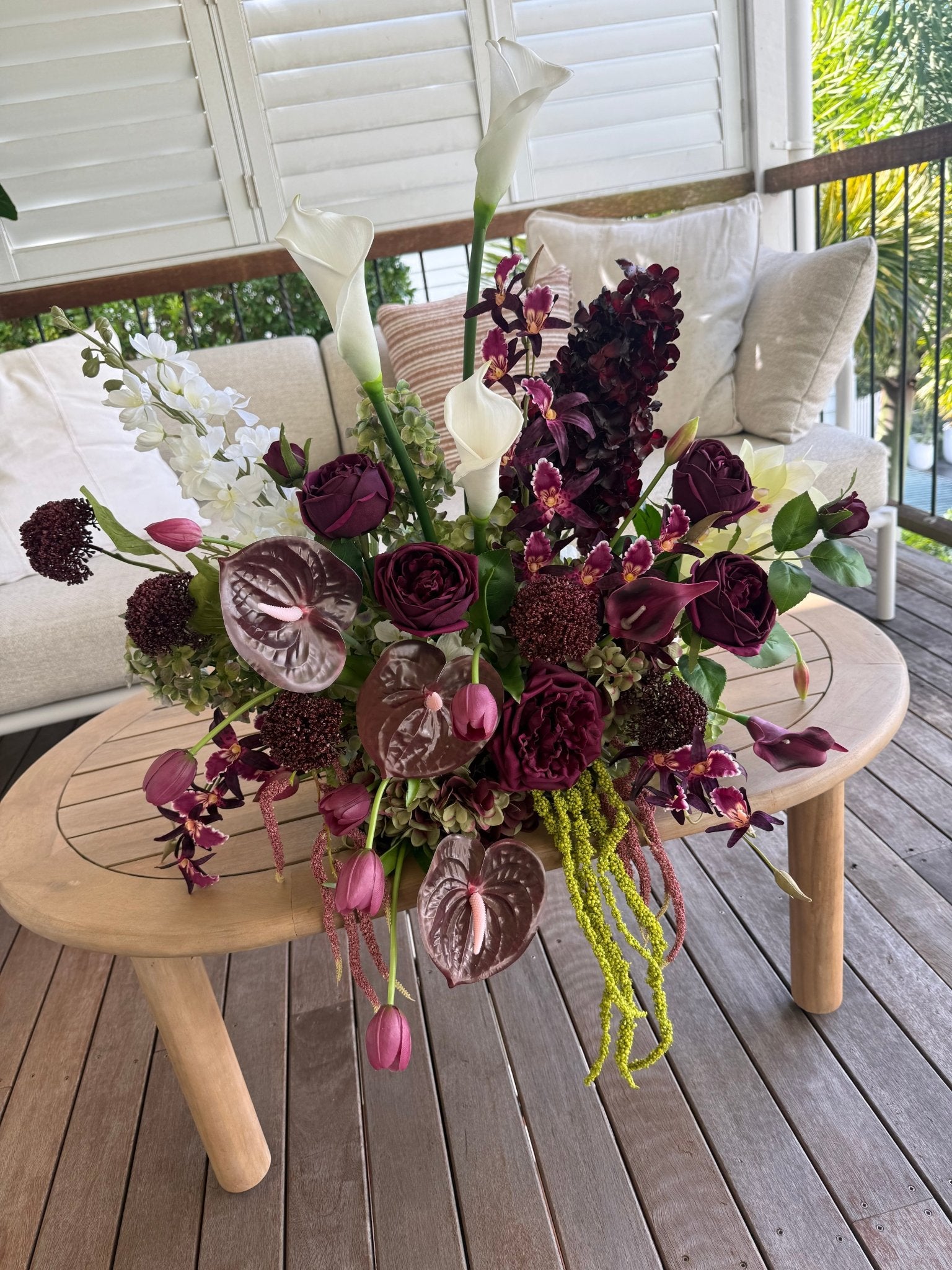Sonder Wedding Arrangement - The Modernist (burgundy edit) - Premium Artificial Wedding Flowers by Sonder & Stone Boutique
