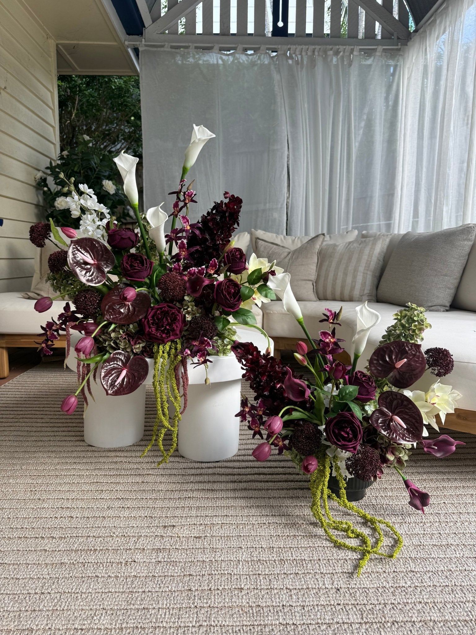 Sonder Wedding Arrangement - The Modernist (burgundy edit) - Premium Artificial Wedding Flowers by Sonder & Stone Boutique