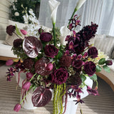 Sonder Wedding Arrangement - The Modernist (burgundy edit) - Premium Artificial Wedding Flowers by Sonder & Stone Boutique