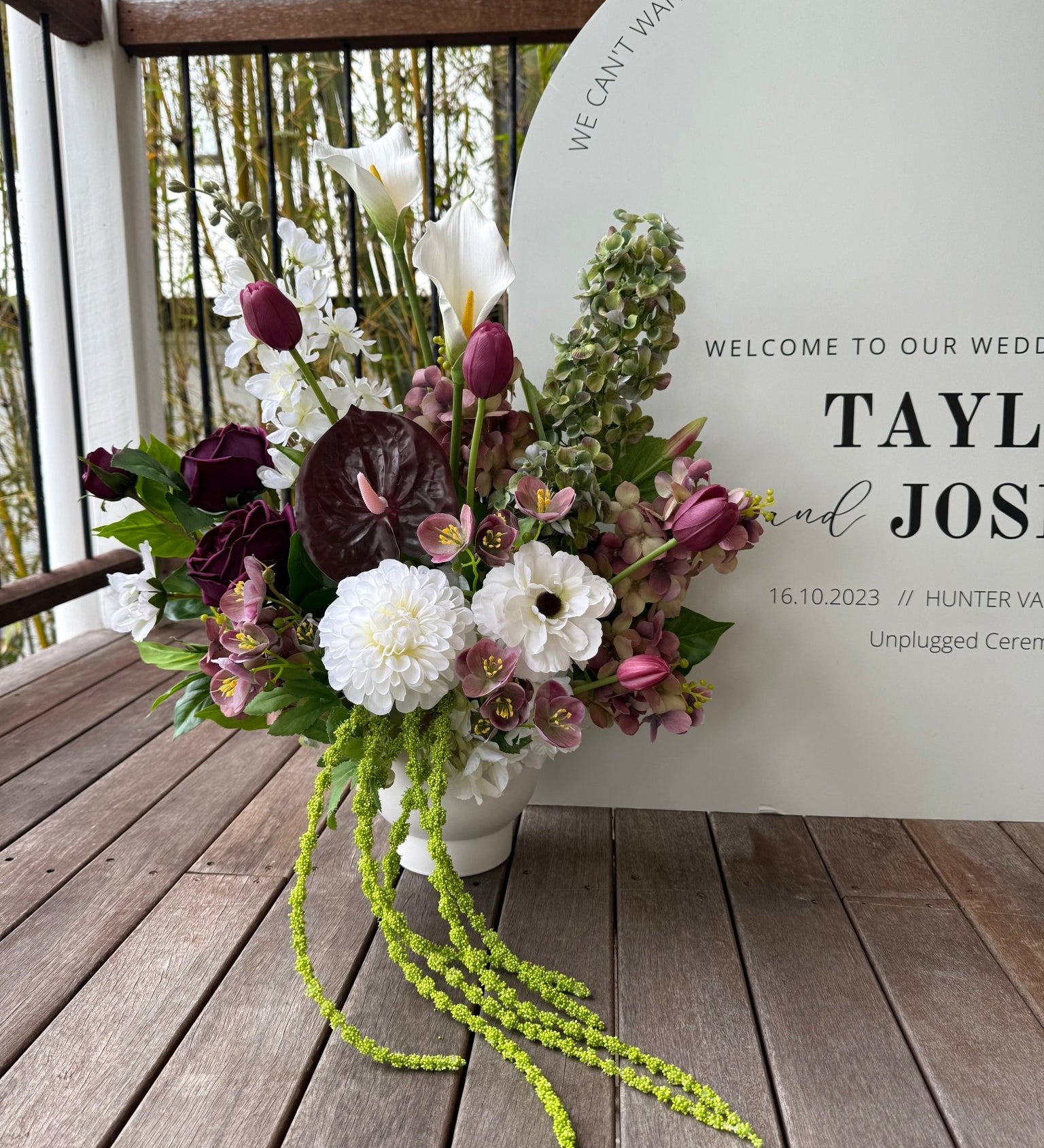 Sonder Wedding Arrangement - Velvet Plum - Premium Artificial Wedding Flowers by Sonder & Stone Boutique