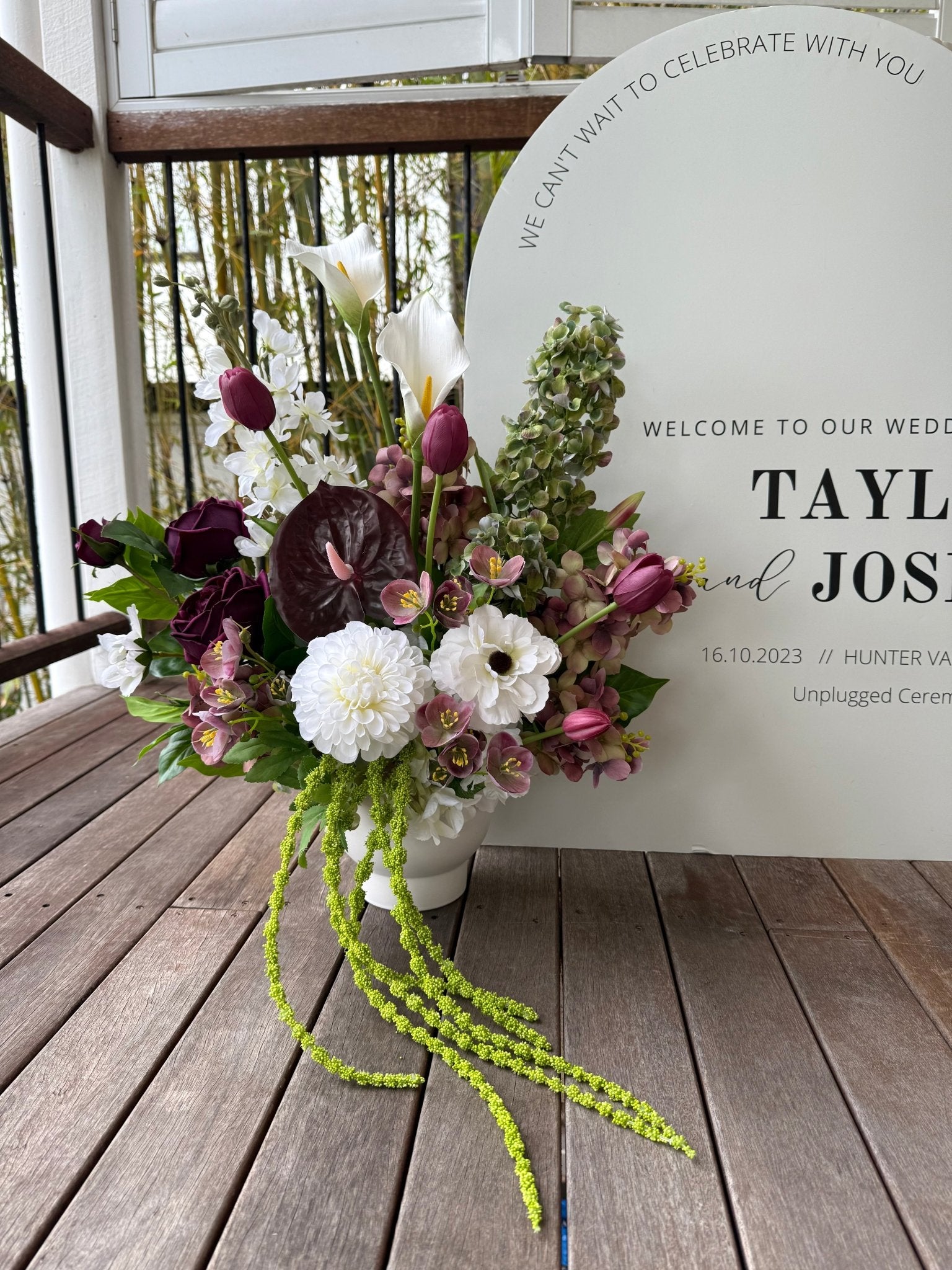 Sonder Wedding Arrangement - Velvet Plum - Premium Artificial Wedding Flowers by Sonder & Stone Boutique