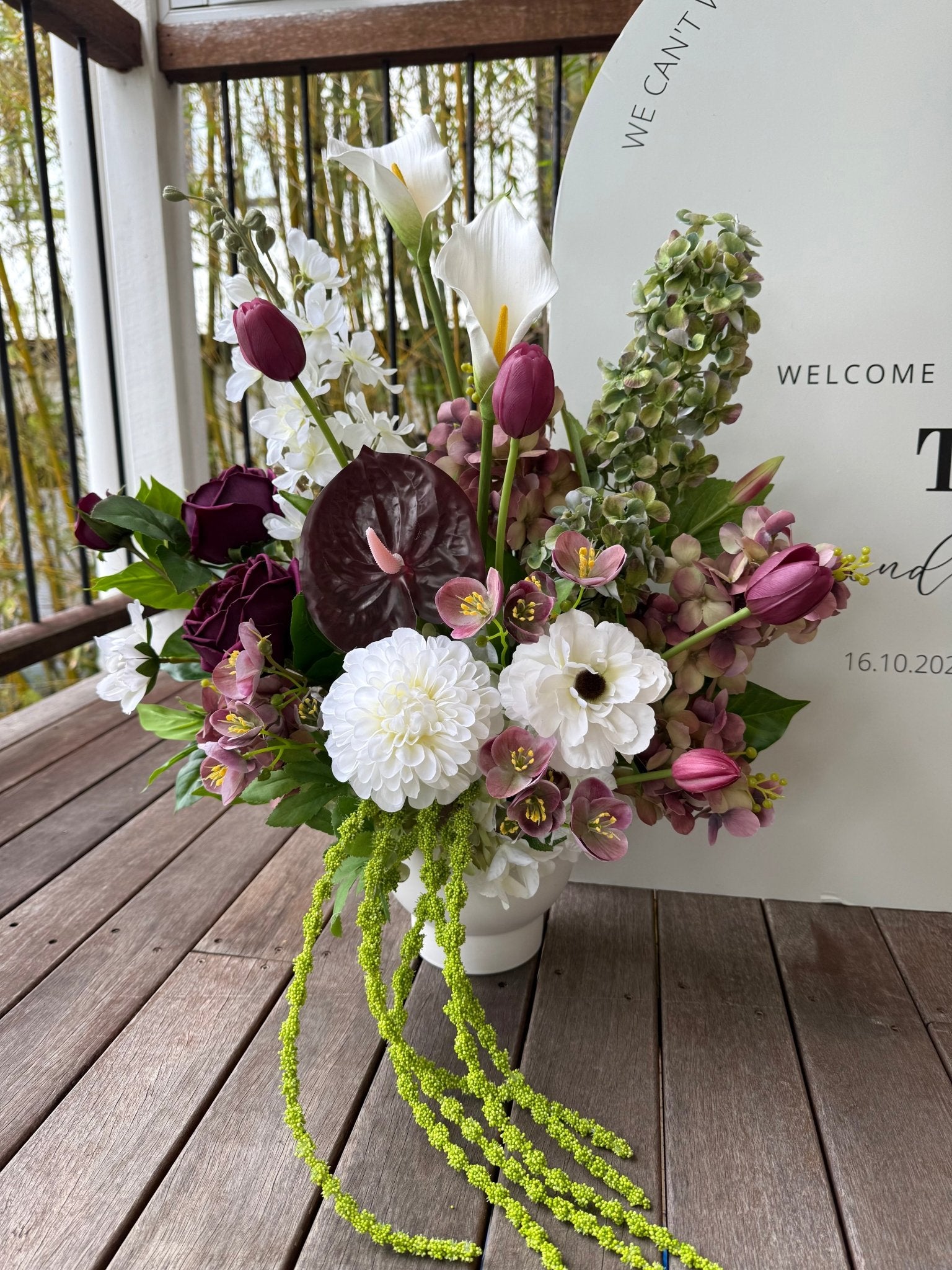 Sonder Wedding Arrangement - Velvet Plum - Premium Artificial Wedding Flowers by Sonder & Stone Boutique