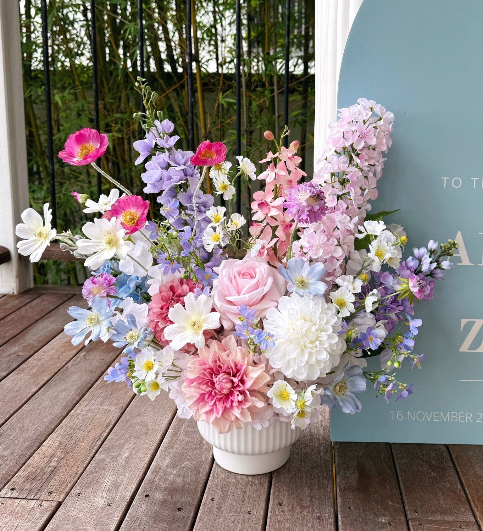 Sonder Wedding Arrangement - Violet Bloom - Premium Artificial Wedding Flowers by Sonder & Stone Boutique