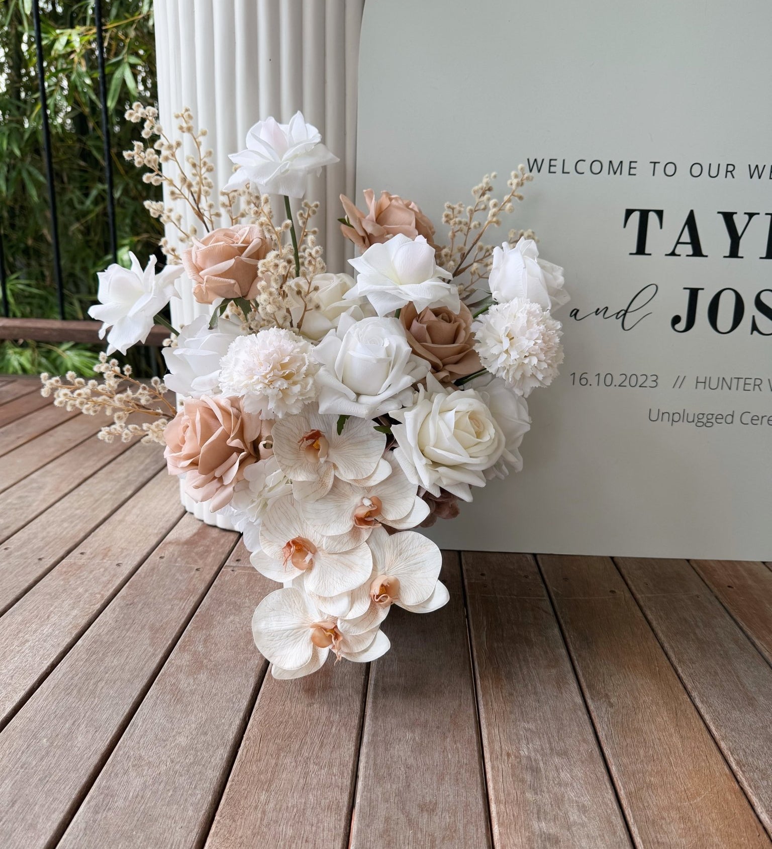 Artificial flowers Sonder Wedding Arrangement - White + Nude - Sonder + Stone Boutique