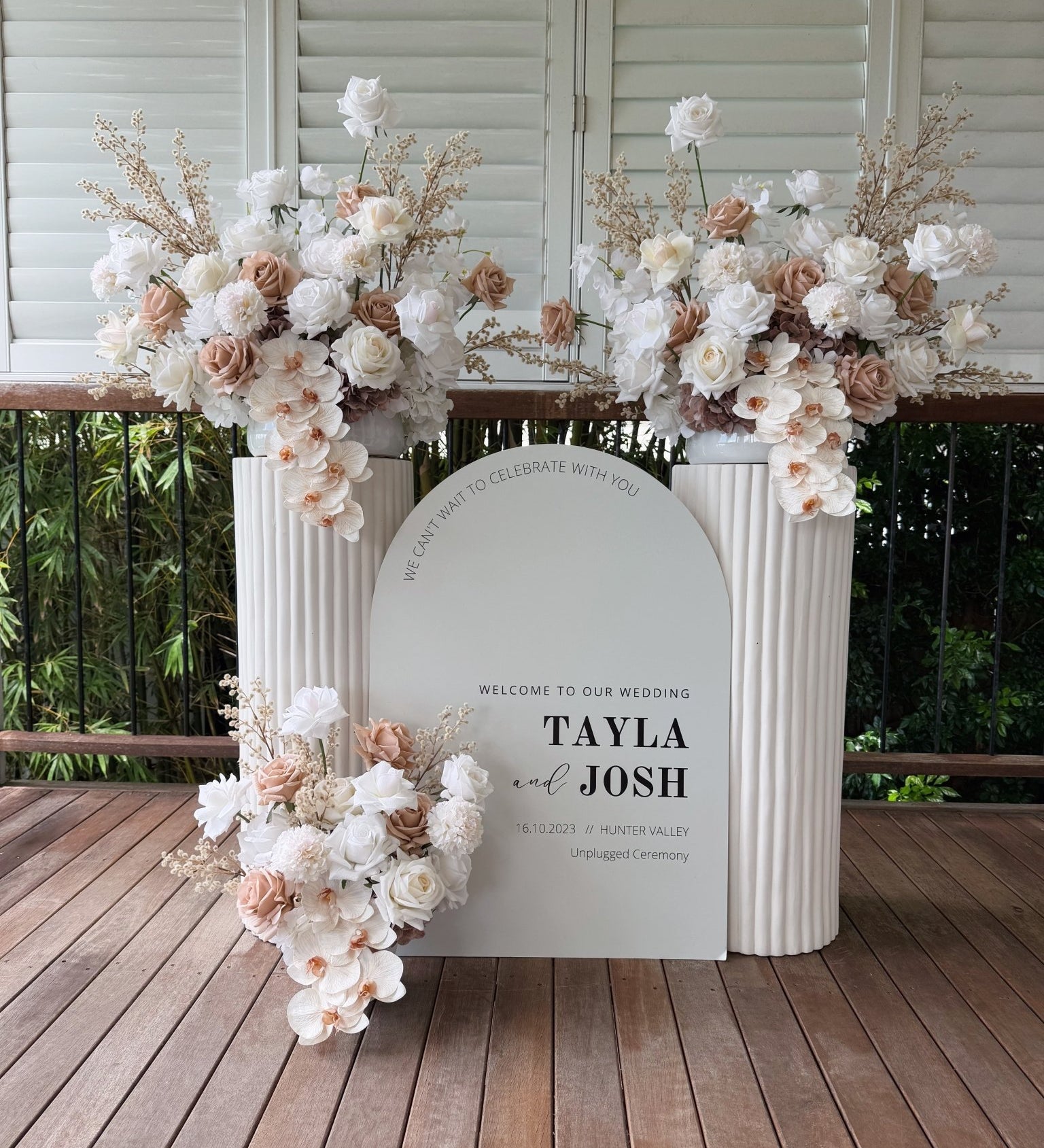 Artificial flowers Sonder Wedding Arrangement - White + Nude - Sonder + Stone Boutique