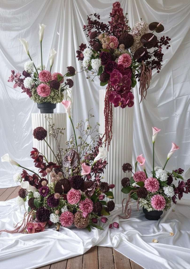 Sonder Wedding Arrangements - Bordeaux Collection (Limited Edition) - Premium Artificial Wedding Flowers by Sonder & Stone Boutique