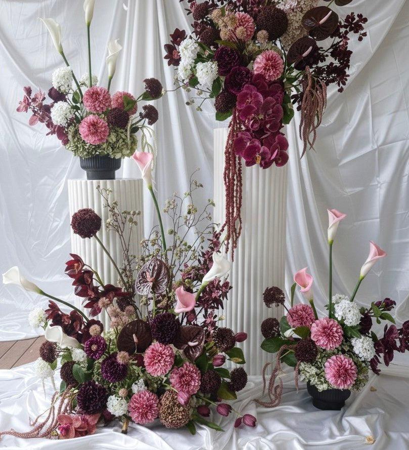 Sonder Wedding Arrangements - Bordeaux Collection (Limited Edition) - Premium Artificial Wedding Flowers by Sonder & Stone Boutique