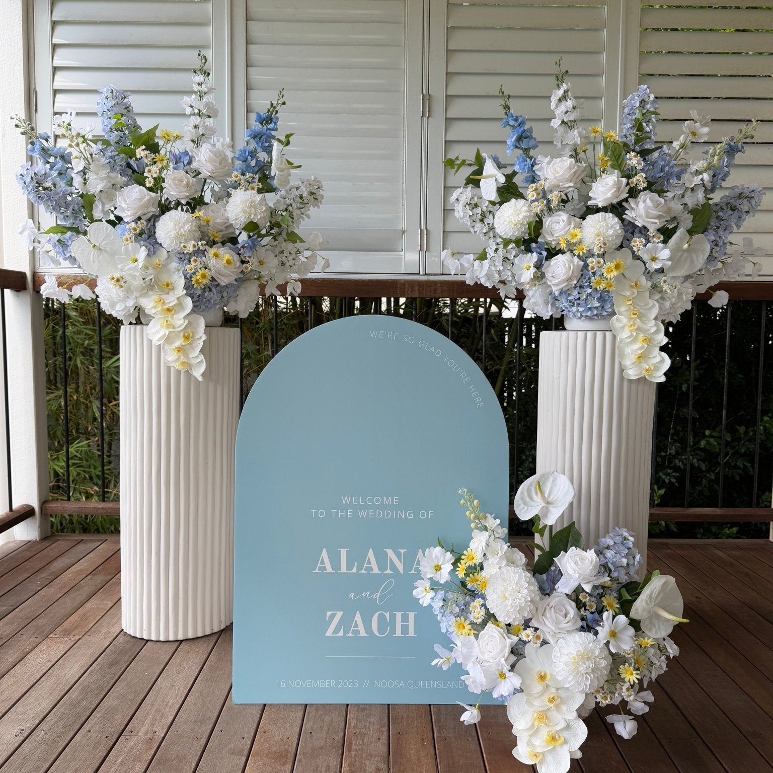 Sonder Wedding Arrangements - Something Blue - Sonder + Stone Boutique Artificial Wedding Flowers
