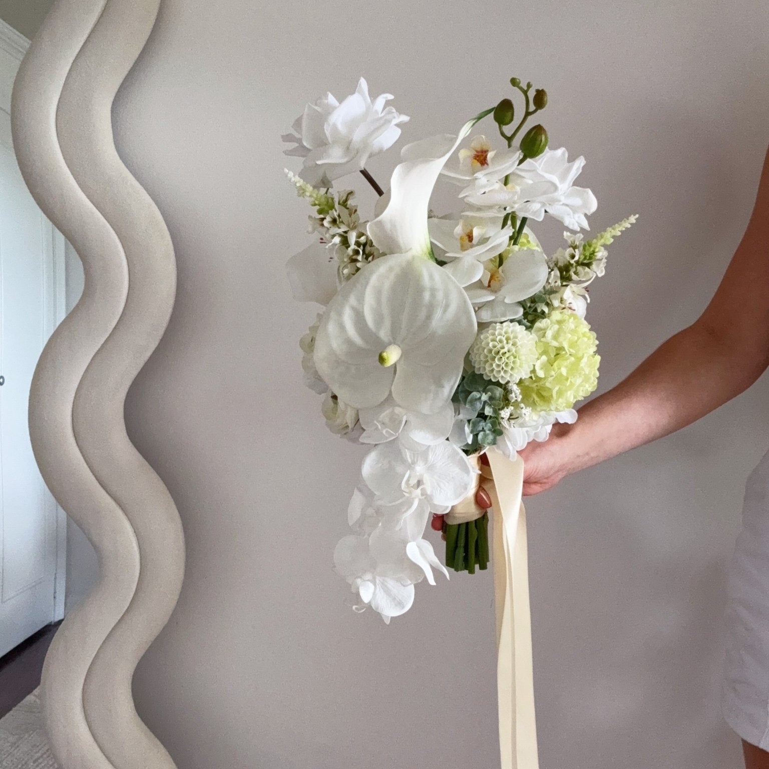 Sonder Wedding Bouquet - Blanco Bloom - Sonder + Stone Boutique Artificial Wedding Flowers