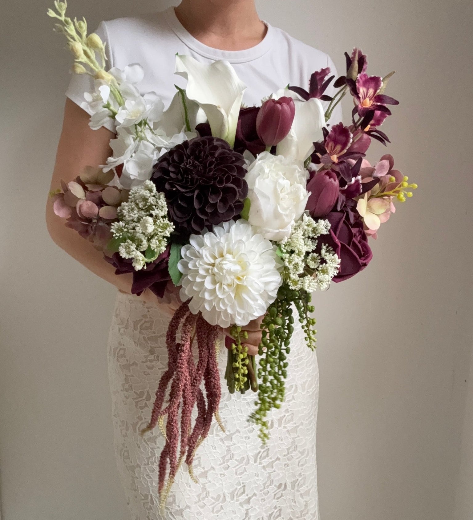 Sonder Wedding Bouquet - Bordeaux - Premium Artificial Wedding Flowers by Sonder & Stone Boutique