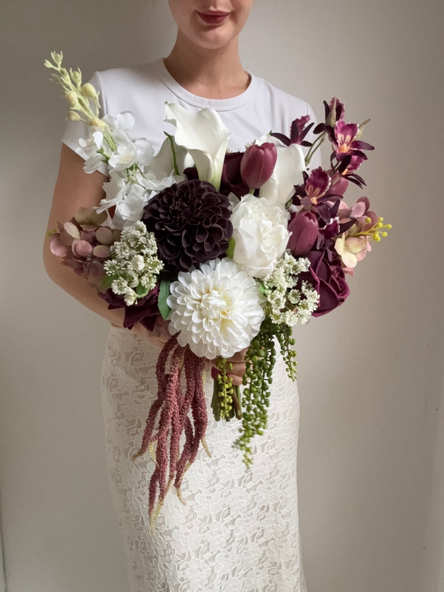 Sonder Wedding Bouquet - Bordeaux - Premium Artificial Wedding Flowers by Sonder & Stone Boutique
