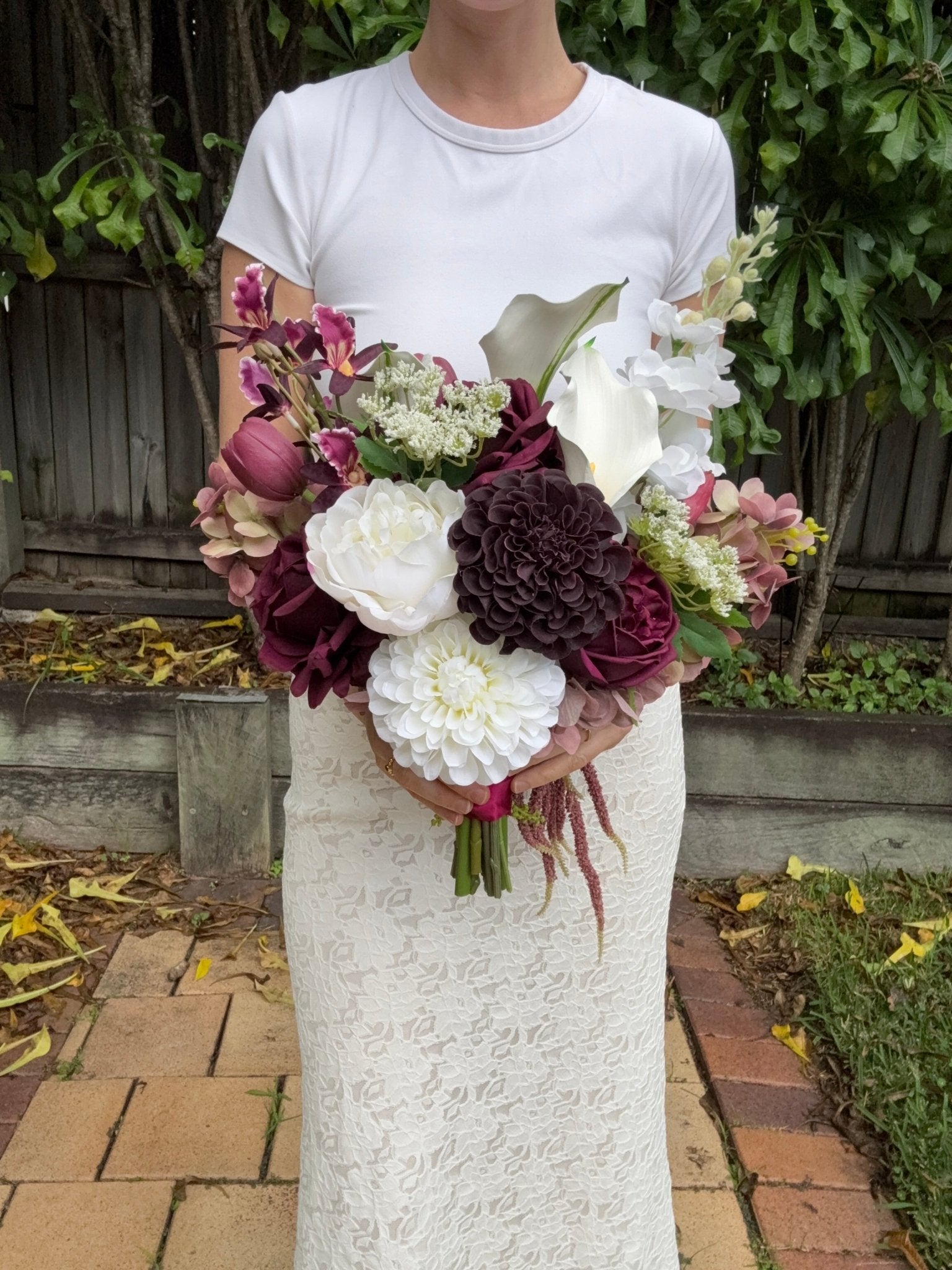 Sonder Wedding Bouquet - Bordeaux - Premium Artificial Wedding Flowers by Sonder & Stone Boutique