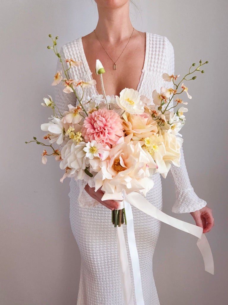 Sonder Wedding Bouquet - Buttercream - Premium Artificial Wedding Flowers by Sonder & Stone Boutique