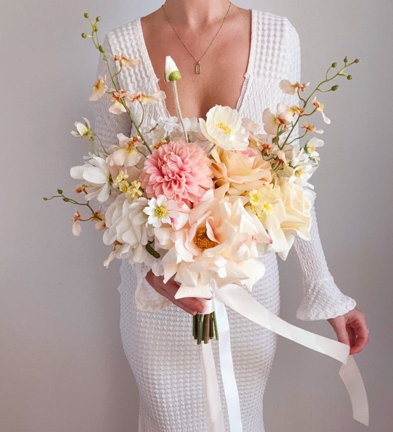 Sonder Wedding Bouquet - Buttercream - Premium Artificial Wedding Flowers by Sonder & Stone Boutique