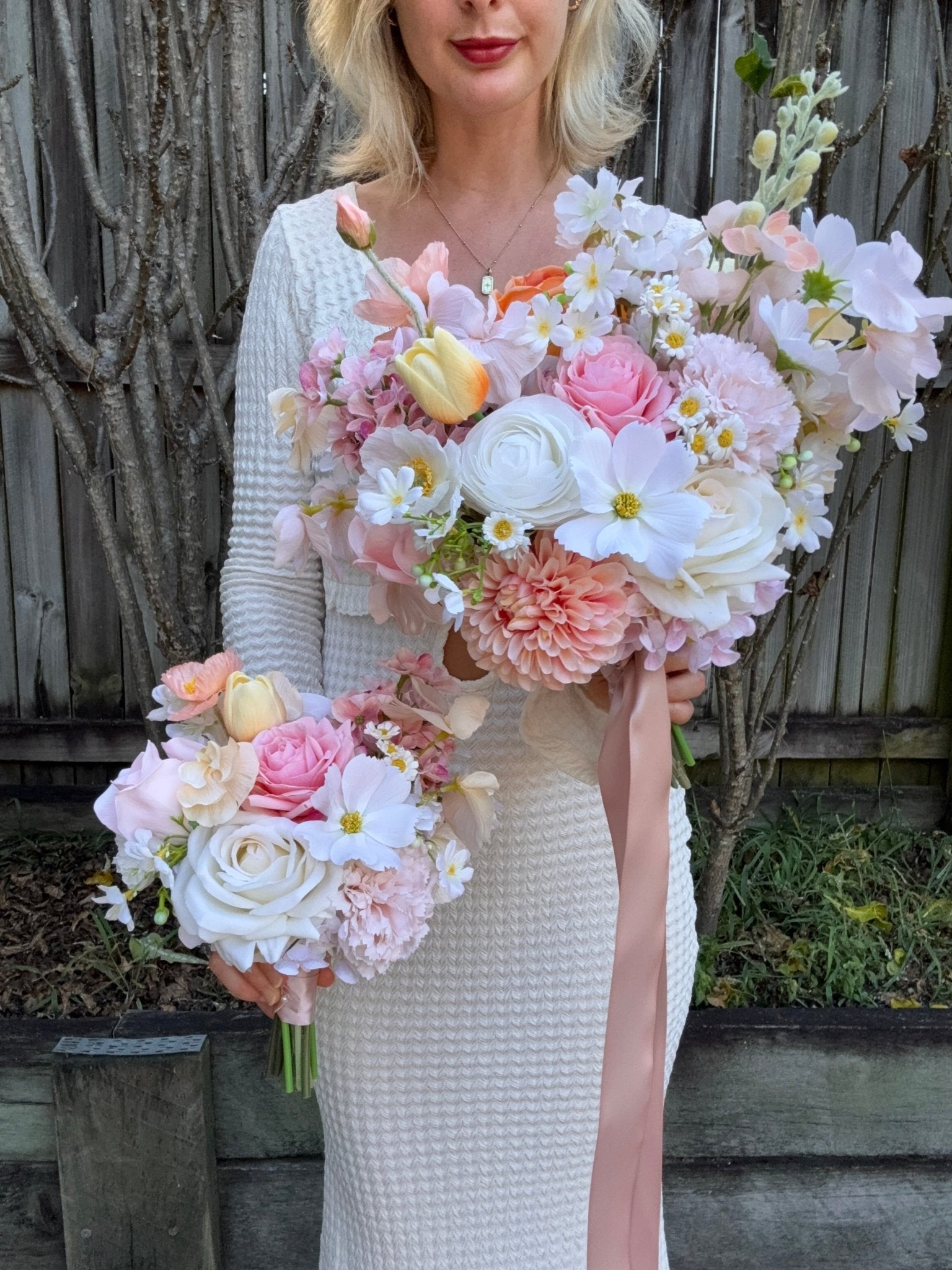 Sonder Wedding Bouquet - Buttercream Rosé - Sonder + Stone Boutique Artificial Wedding Flowers