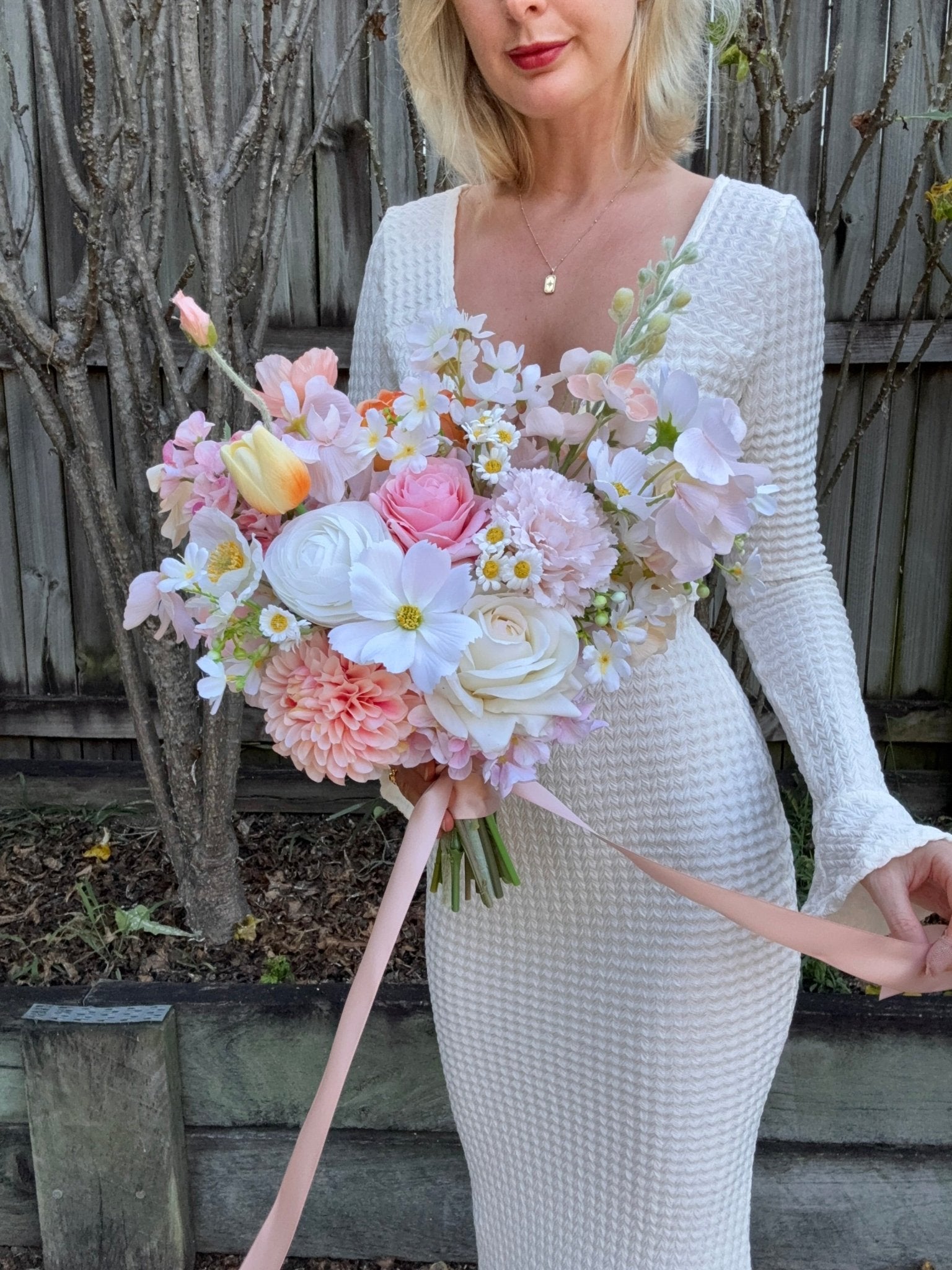 Sonder Wedding Bouquet - Buttercream Rosé - Sonder + Stone Boutique Artificial Wedding Flowers