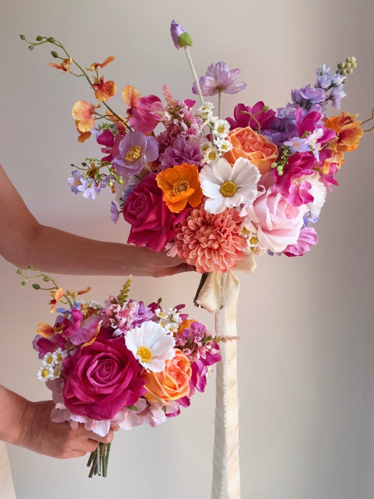 Sonder Wedding Bouquet - Flamingo Crush - Premium Artificial Wedding Flowers by Sonder + Stone Boutique