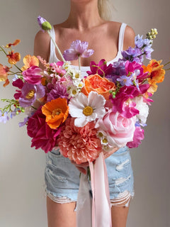 Sonder Wedding Bouquet - Flamingo Crush - Premium Artificial Wedding Flowers by Sonder + Stone Boutique