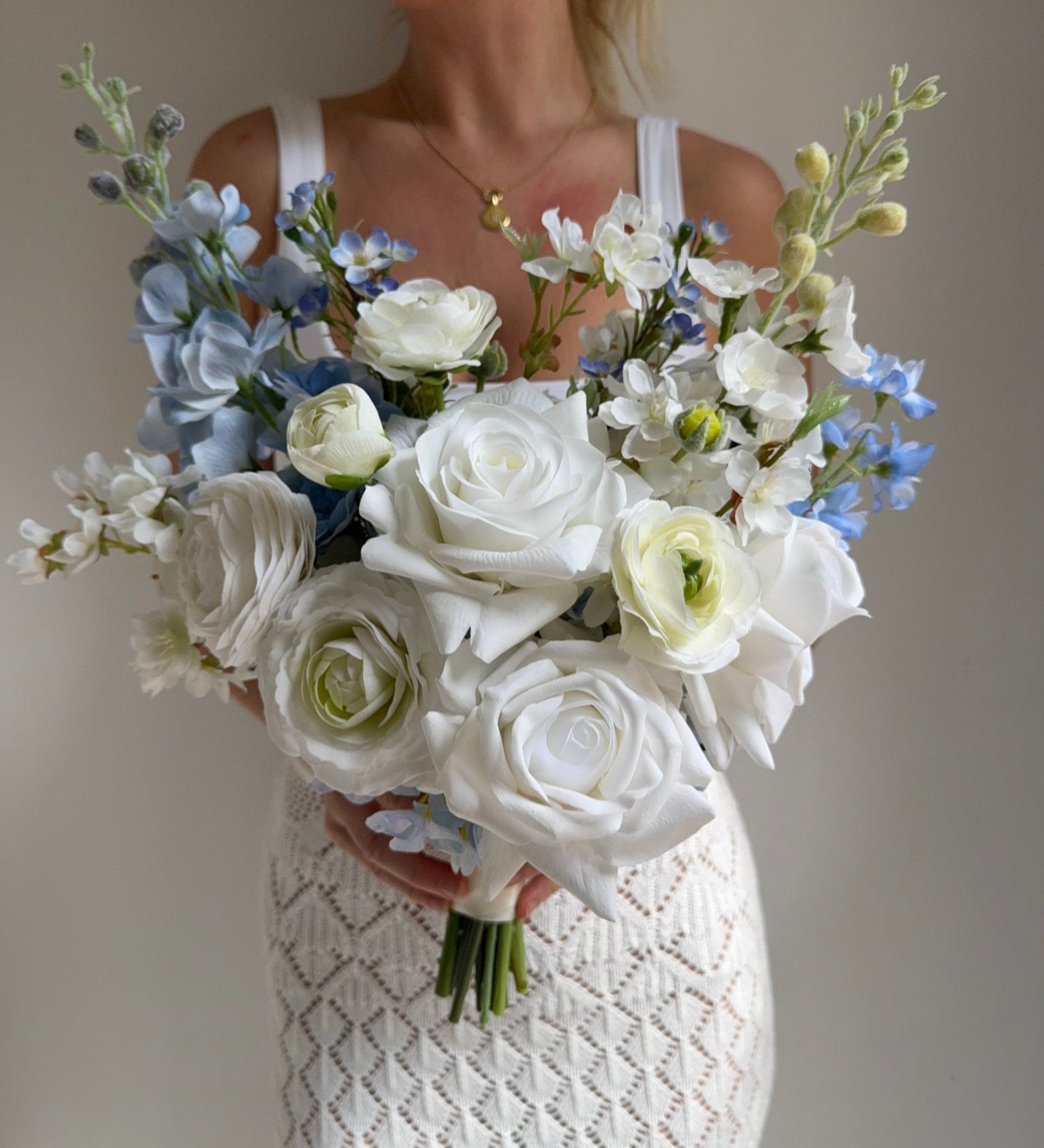 Artificial flowers Sonder Wedding Bouquet - Garden Blue + White - Sonder + Stone Boutique