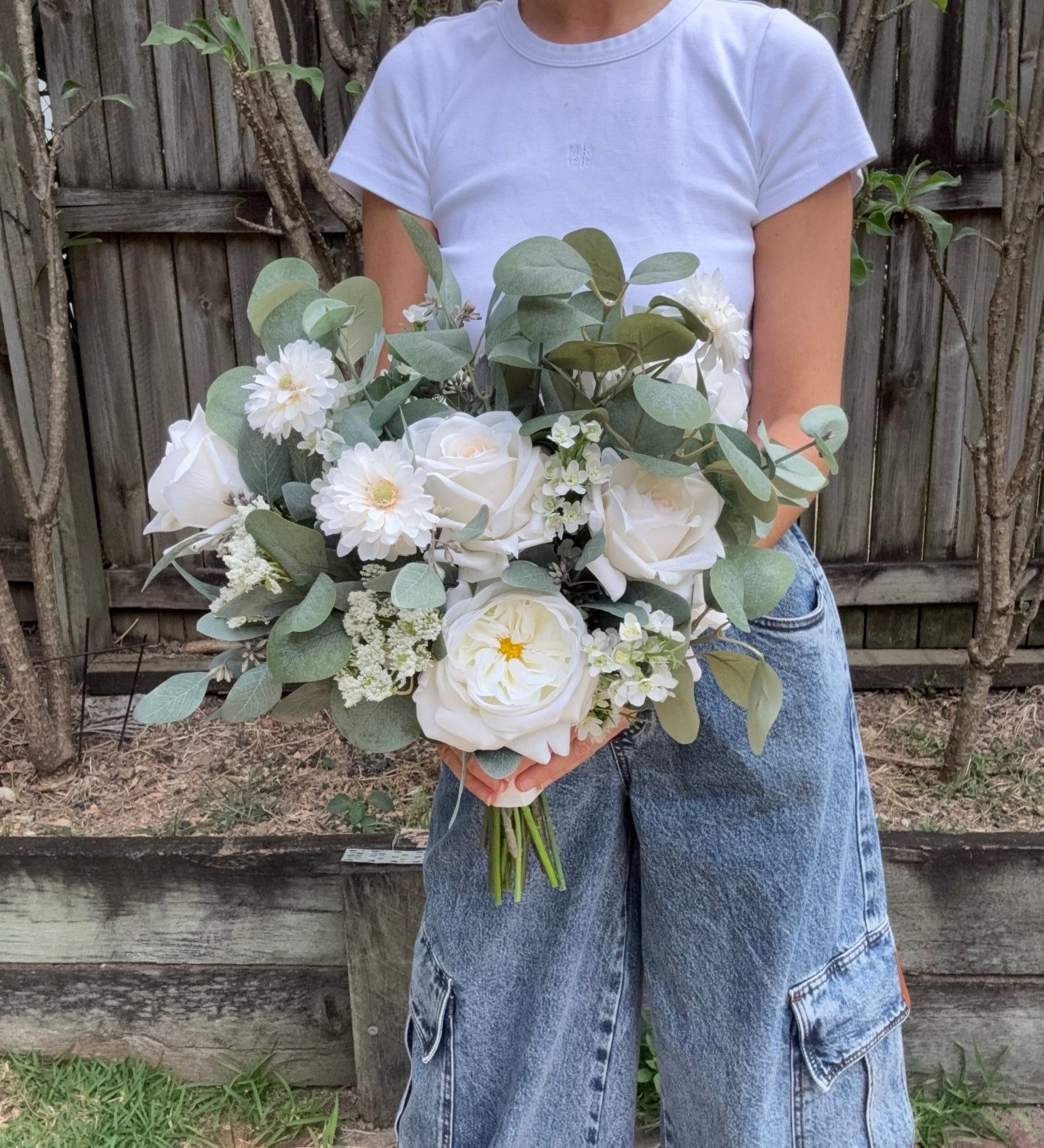Sonder Wedding Bouquet - Ivory Eucalyptus (Limited Edition) - Premium Artificial Wedding Flowers by Sonder + Stone Boutique