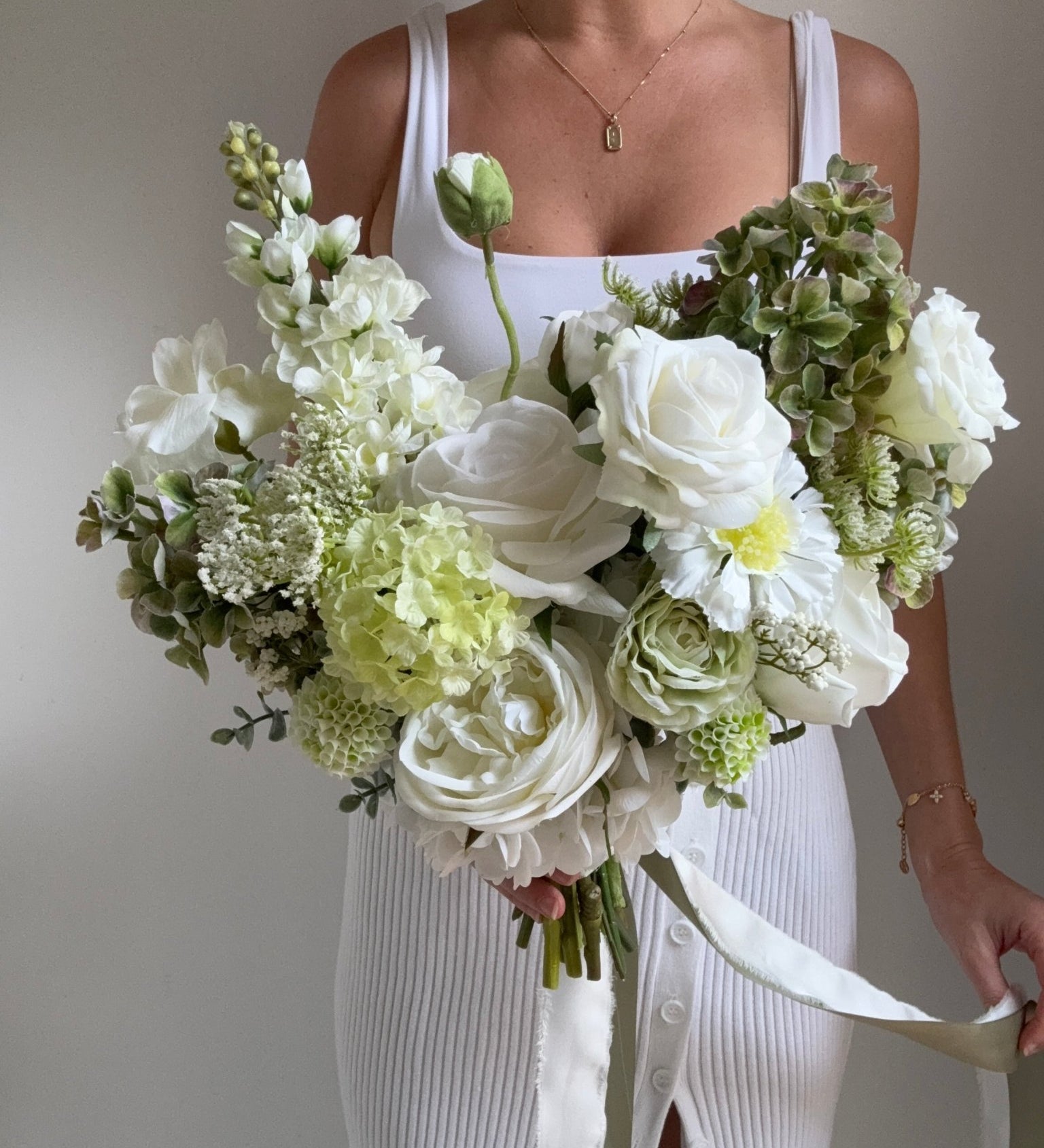 Sonder Wedding Bouquet - Pistachio Cream - Sonder + Stone Boutique Artificial Wedding Flowers