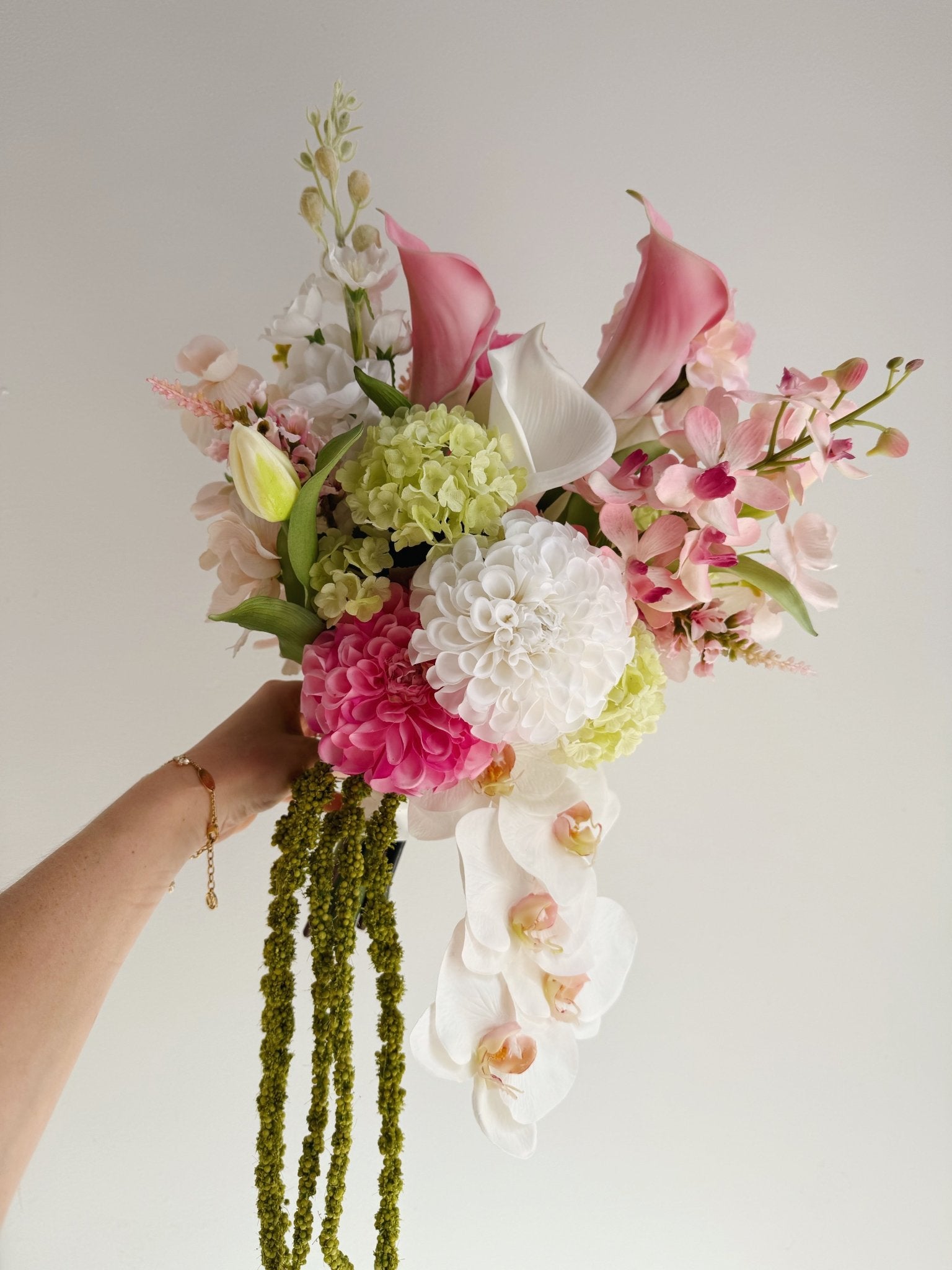 Sonder Wedding Bouquet - Raspberry Matcha - Premium Artificial Wedding Flowers by Sonder & Stone Boutique