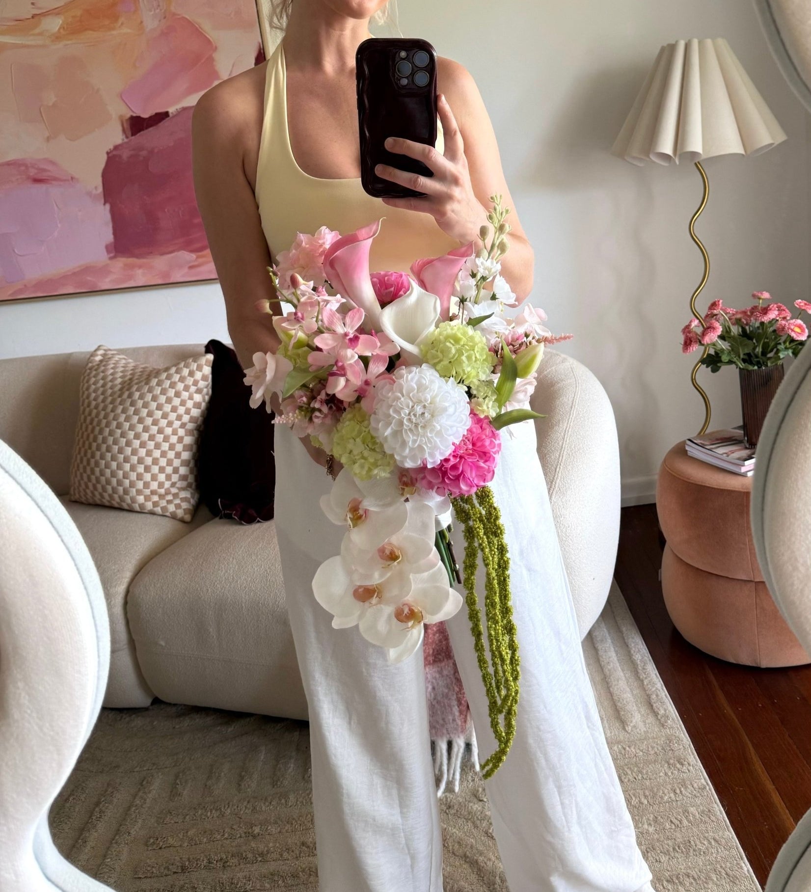 Sonder Wedding Bouquet - Raspberry Matcha - Premium Artificial Wedding Flowers by Sonder & Stone Boutique