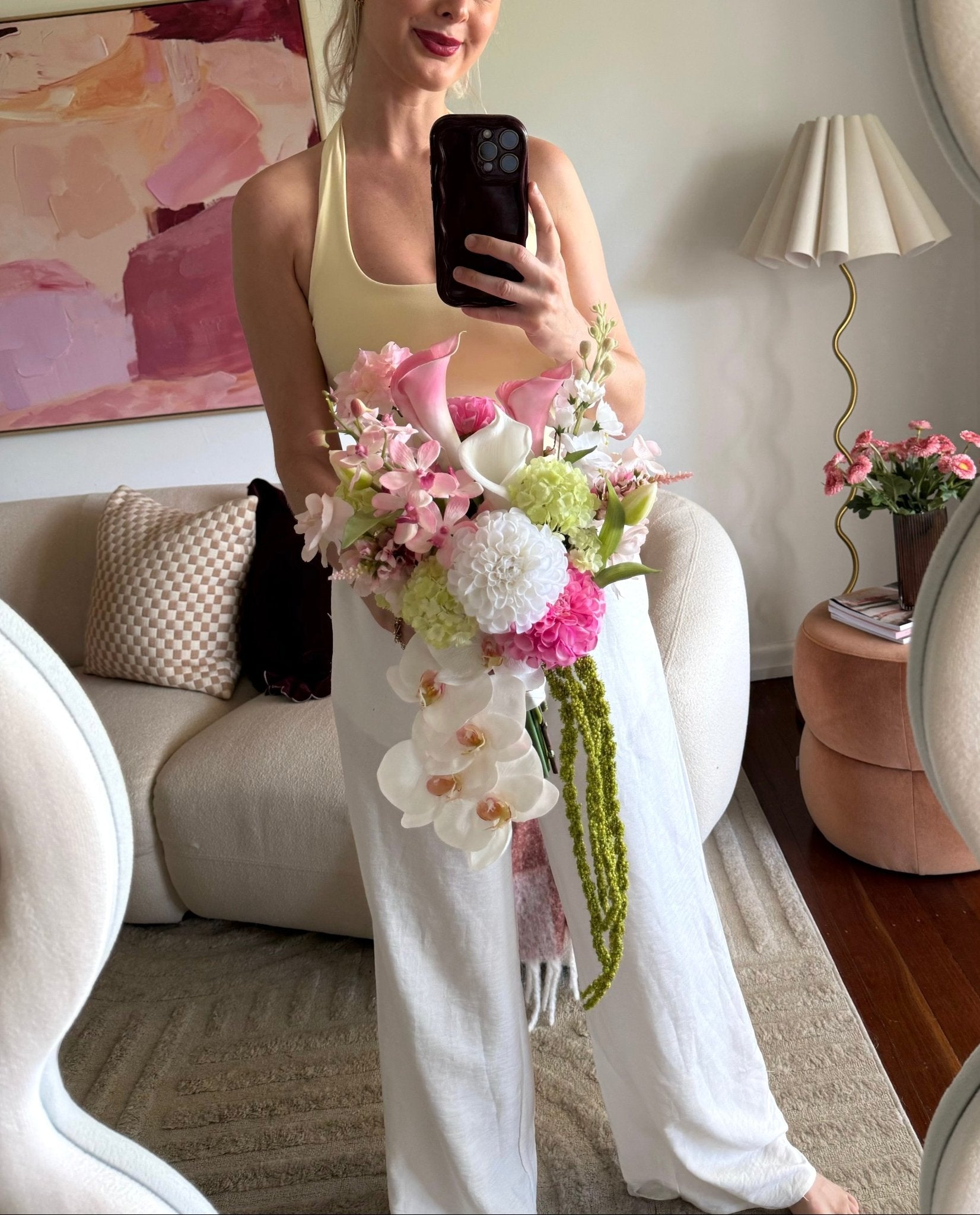 Sonder Wedding Bouquet - Raspberry Matcha - Premium Artificial Wedding Flowers by Sonder & Stone Boutique