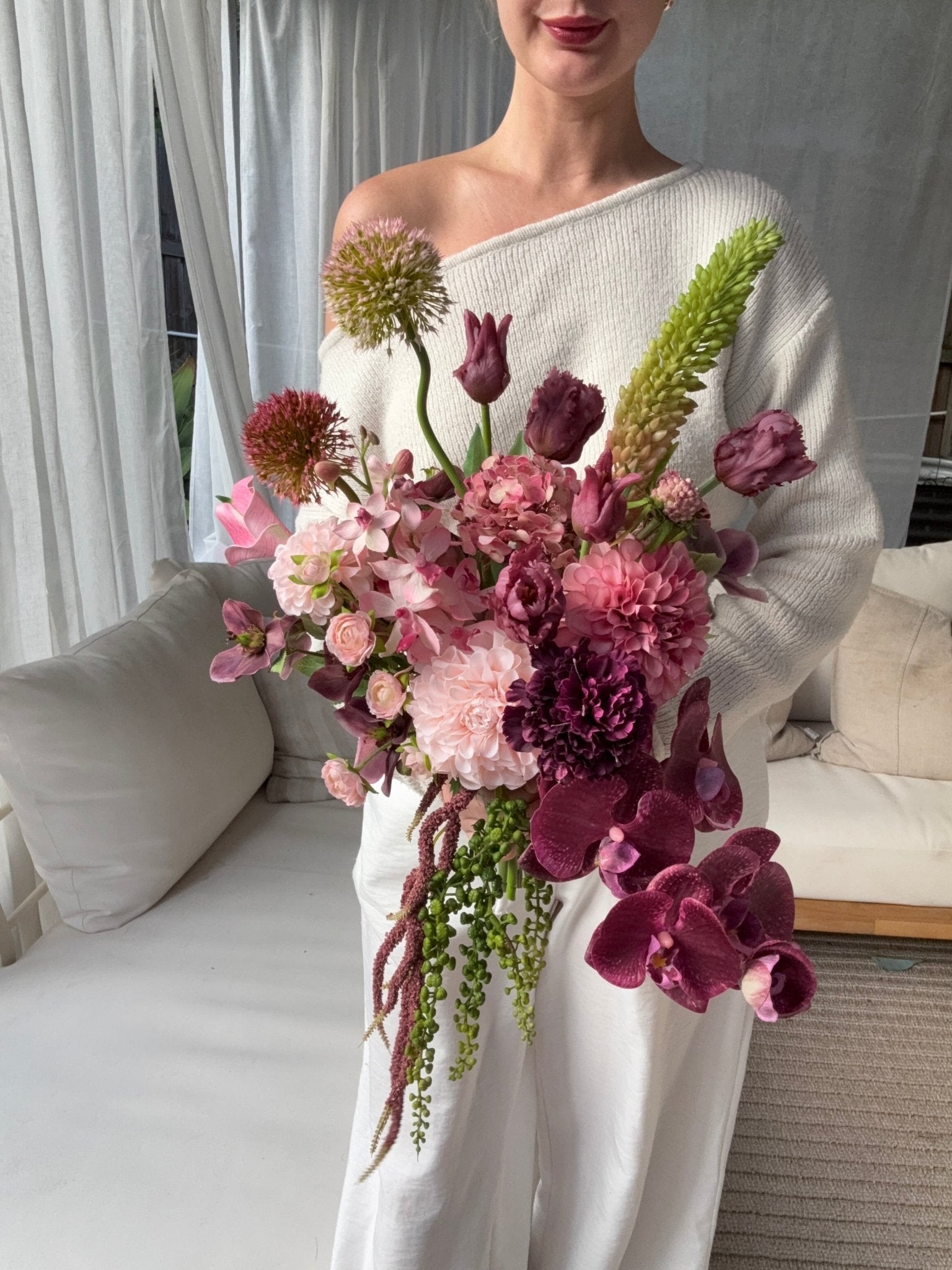 Sonder Wedding Bouquet - Sangria - Premium Artificial Wedding Flowers by Sonder & Stone Boutique