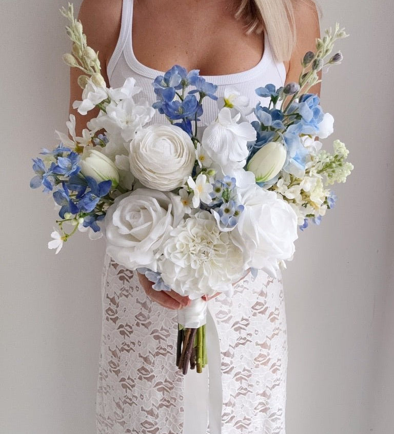 Sonder Wedding Bouquet - Something Blue - Premium Artificial Wedding Flowers by Sonder & Stone Boutique