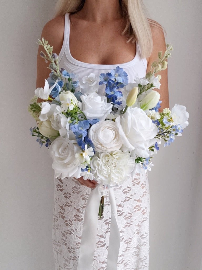 Sonder Wedding Bouquet - Something Blue - Premium Artificial Wedding Flowers by Sonder & Stone Boutique