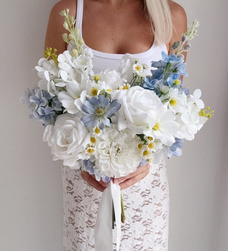 Sonder Wedding Bouquet - Something Blue (wildflower edition) - Premium Artificial Wedding Flowers by Sonder & Stone Boutique