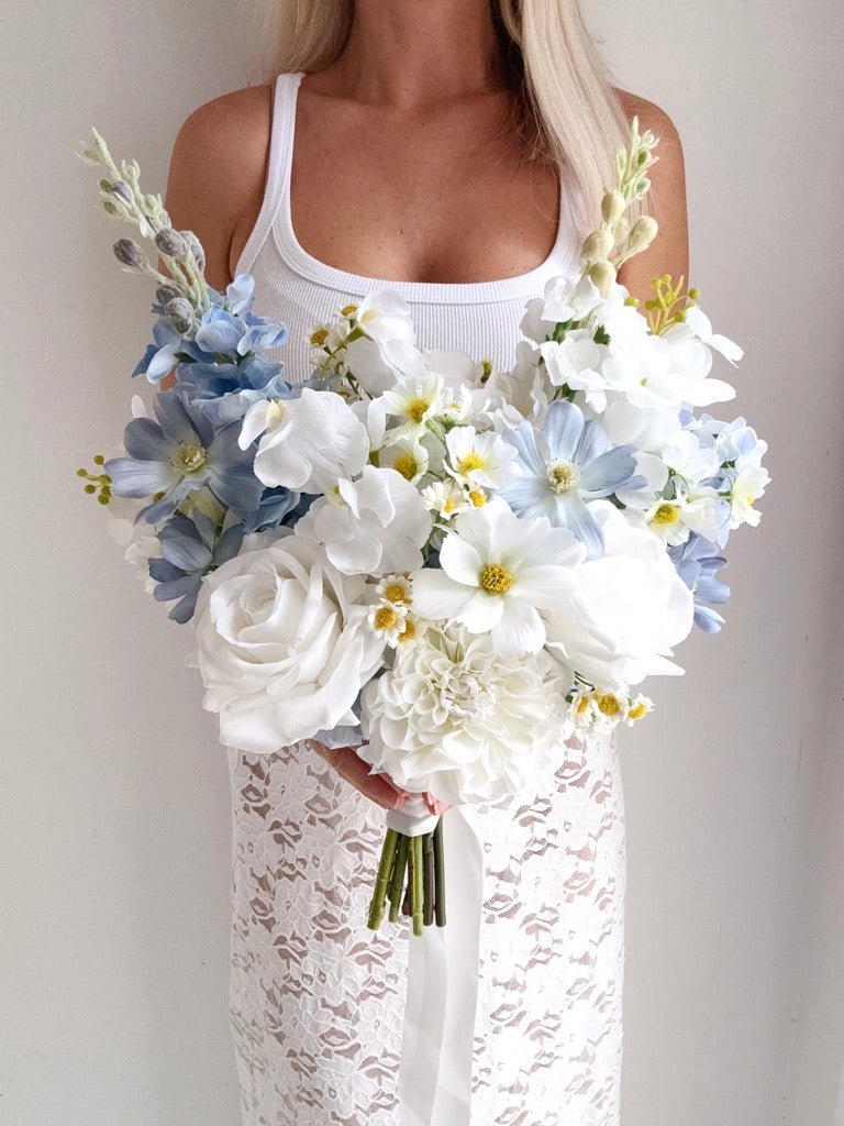 Sonder Wedding Bouquet - Something Blue (wildflower edition) - Premium Artificial Wedding Flowers by Sonder & Stone Boutique
