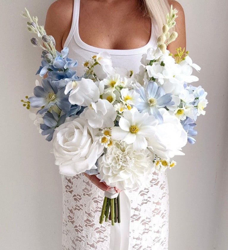 Sonder Wedding Bouquet - Something Blue (wildflower edition) - Premium Artificial Wedding Flowers by Sonder & Stone Boutique