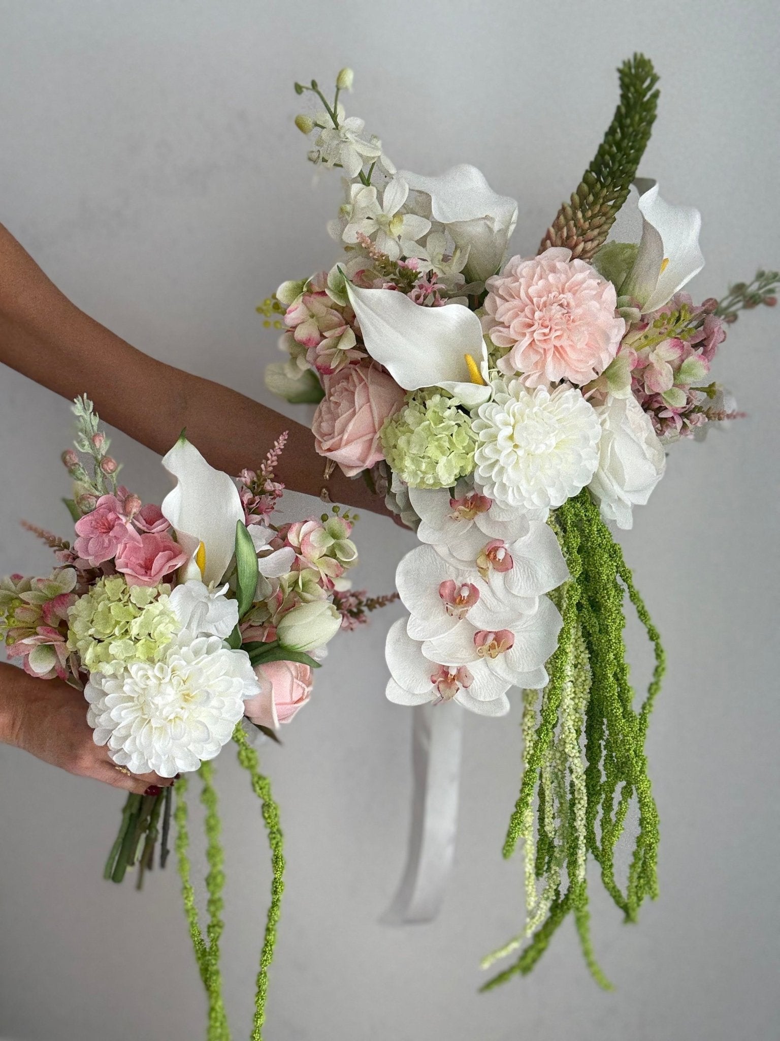 Sonder Wedding Bouquet - Strawberry Matcha (calla lilies) - Premium Artificial Wedding Flowers by Sonder & Stone Boutique