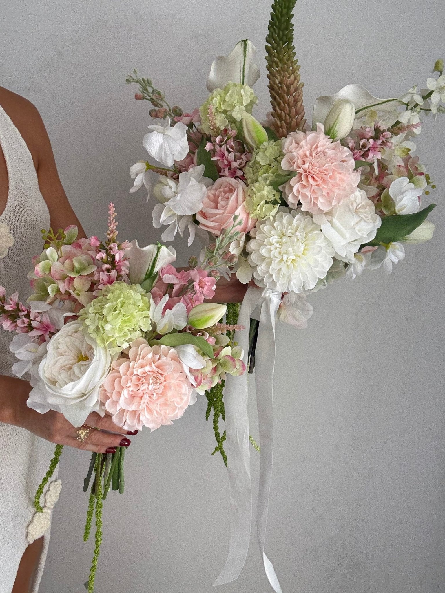 Sonder Wedding Bouquet - Strawberry Matcha (calla lilies) - Premium Artificial Wedding Flowers by Sonder & Stone Boutique