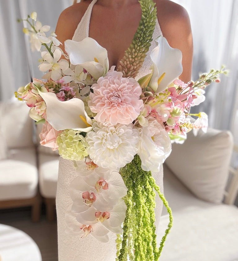 Sonder Wedding Bouquet - Strawberry Matcha (calla lilies) - Premium Artificial Wedding Flowers by Sonder & Stone Boutique