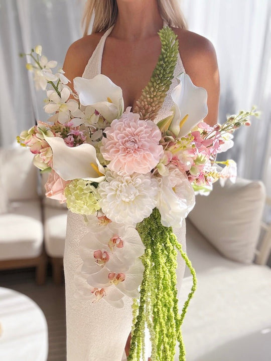 Strawberry Matcha Artificial Wedding Bouquet | Sonder + Stone Boutique