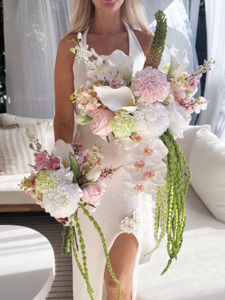 Sonder Wedding Bouquet - Strawberry Matcha (calla lilies) - Premium Artificial Wedding Flowers by Sonder & Stone Boutique