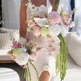 Sonder Wedding Bouquet - Strawberry Matcha (calla lilies) - Premium Artificial Wedding Flowers by Sonder & Stone Boutique