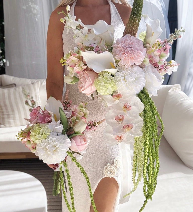 Sonder Wedding Bouquet - Strawberry Matcha (calla lilies) - Premium Artificial Wedding Flowers by Sonder & Stone Boutique