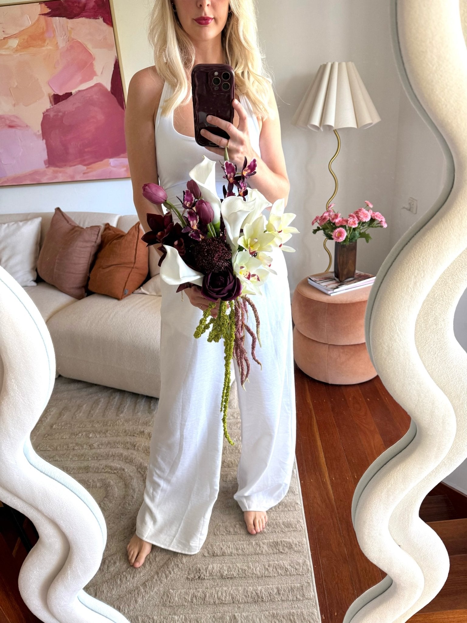 Sonder Wedding Bouquet - The Modernist (burgundy edit) - Premium Artificial Wedding Flowers by Sonder & Stone Boutique