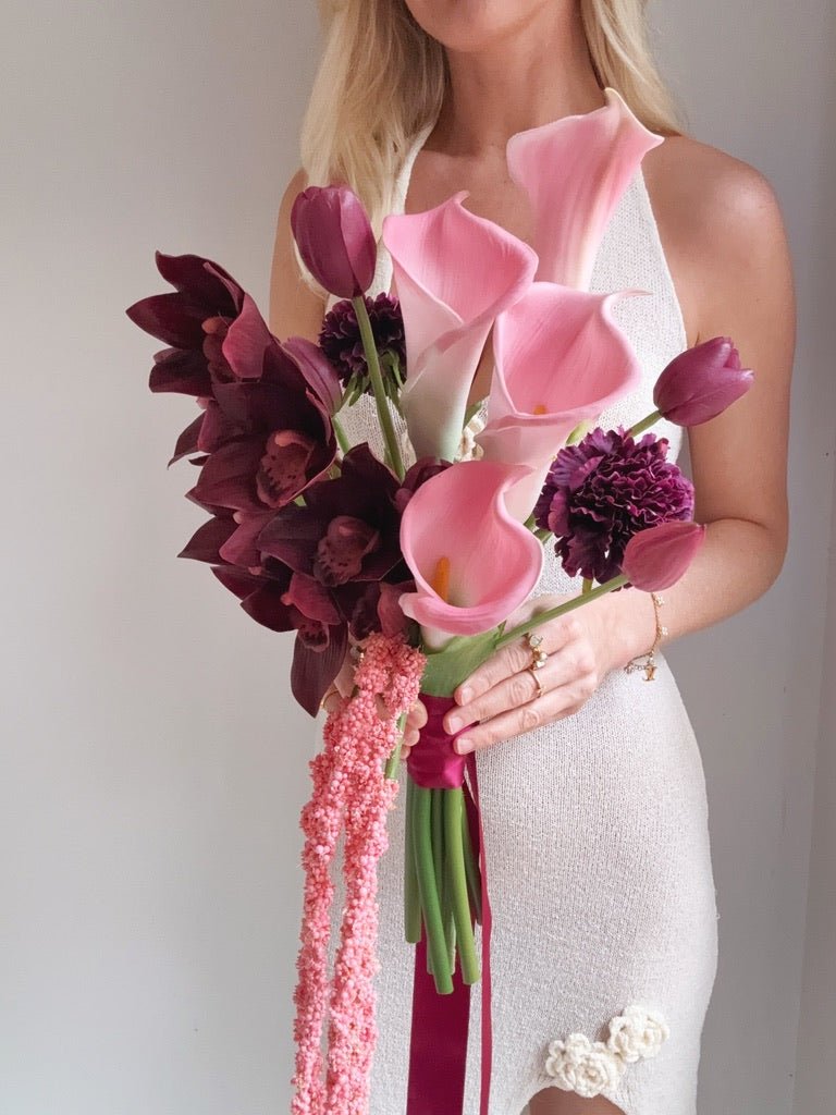 Sonder Wedding Bouquet - The Modernist (burgundy pink) - Premium Artificial Wedding Flowers by Sonder + Stone Boutique