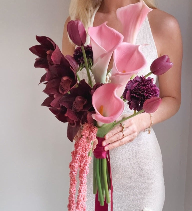 Sonder Wedding Bouquet - The Modernist (burgundy pink) - Premium Artificial Wedding Flowers by Sonder + Stone Boutique