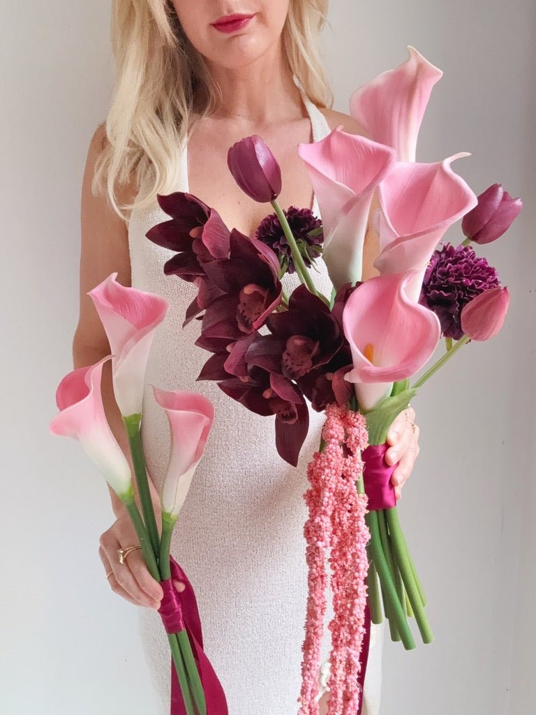 Sonder Wedding Bouquet - The Modernist (burgundy pink) - Premium Artificial Wedding Flowers by Sonder + Stone Boutique