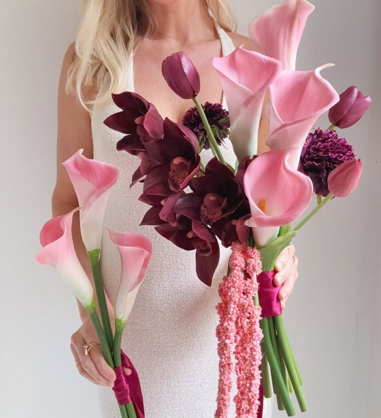 Sonder Wedding Bouquet - The Modernist (burgundy pink) - Premium Artificial Wedding Flowers by Sonder + Stone Boutique