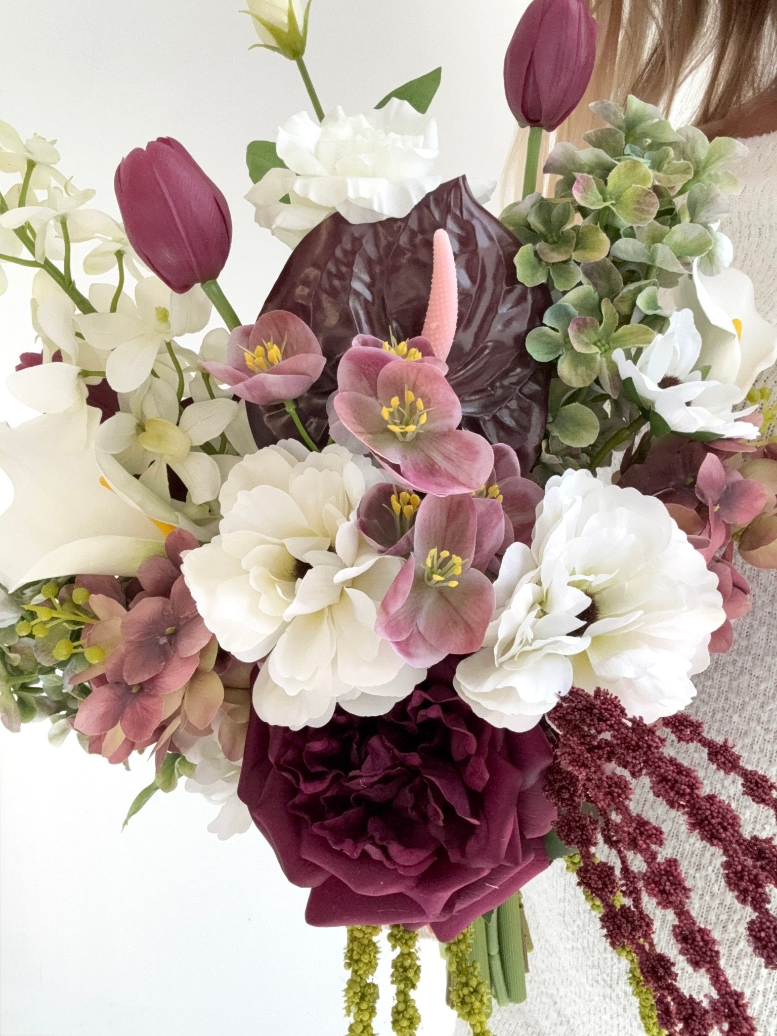Sonder Wedding Bouquet - Velvet Plum - Premium Artificial Wedding Flowers by Sonder + Stone Boutique
