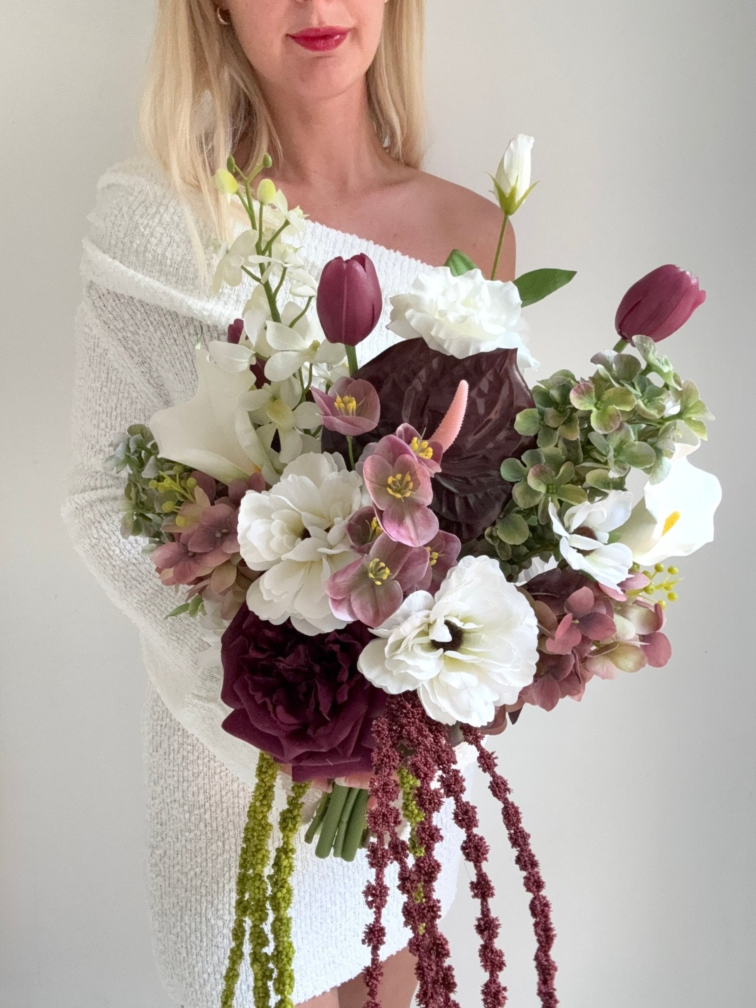 Sonder Wedding Bouquet - Velvet Plum - Premium Artificial Wedding Flowers by Sonder + Stone Boutique