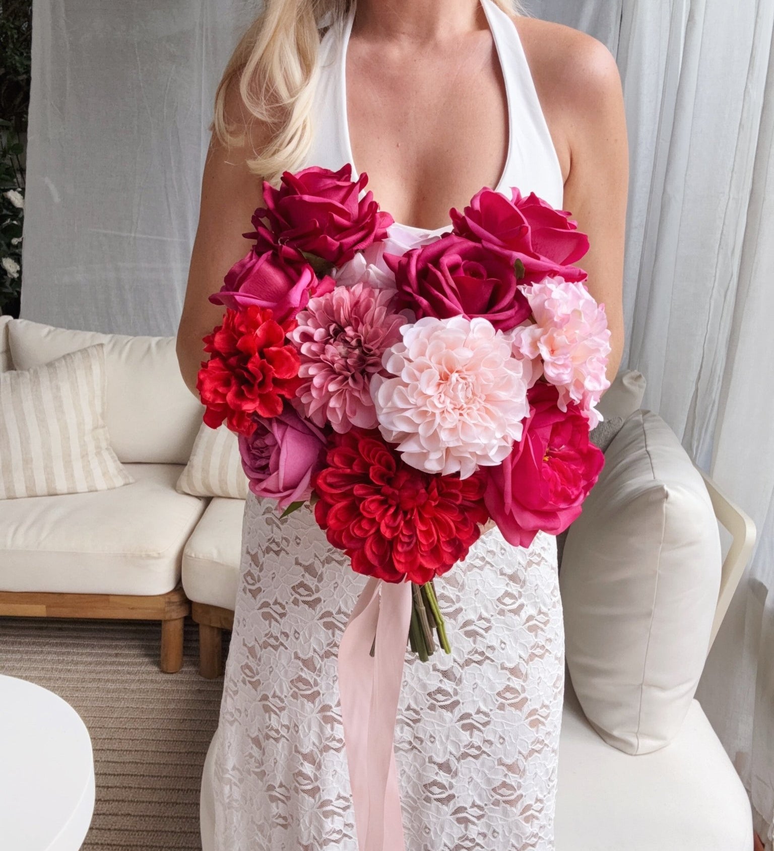 Sonder Wedding Bouquet - Very Cherry - Premium Artificial Wedding Flowers by Sonder & Stone Boutique