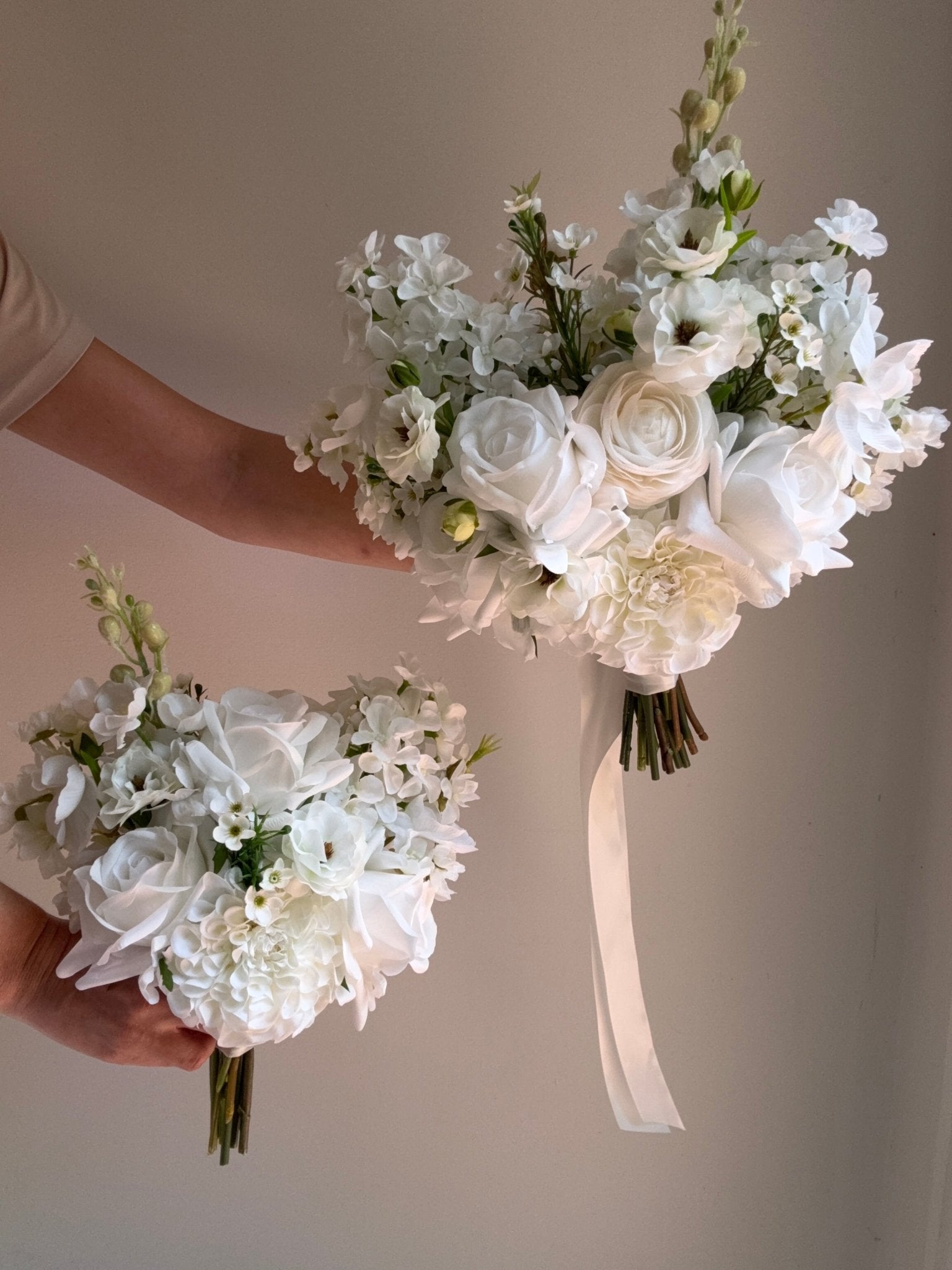 Sonder Wedding Bouquet - White Noise - Premium Artificial Wedding Flowers by Sonder & Stone Boutique